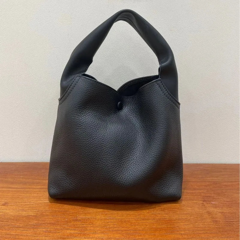 Women Bags Simple All-match Soft Genuine Leather Handbags 2024 New Commuter Large Capacity Purses Clutch Korean Designer Bolsos