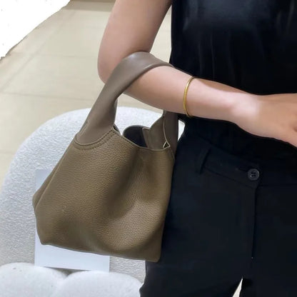 Women Bags Simple All-match Soft Genuine Leather Handbags 2024 New Commuter Large Capacity Purses Clutch Korean Designer Bolsos