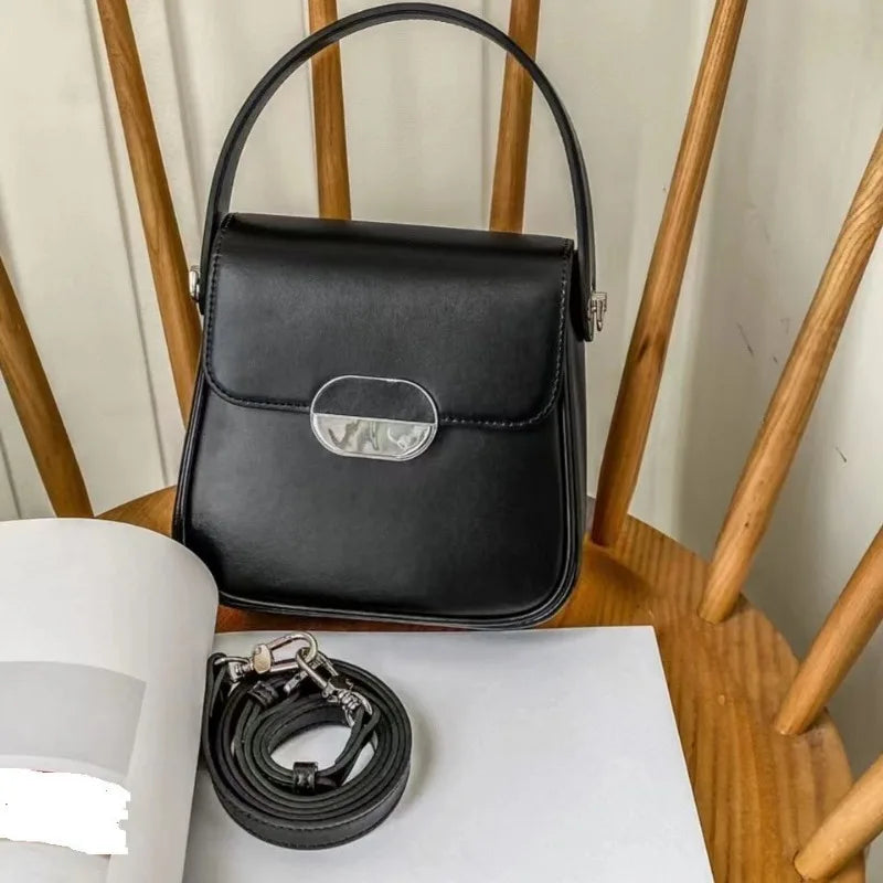 Women Bags Summer 2024 New Niche Chic Genuine Leather Handbags Female Purses Clutch Solid All-match Casual Commuter Bolsas