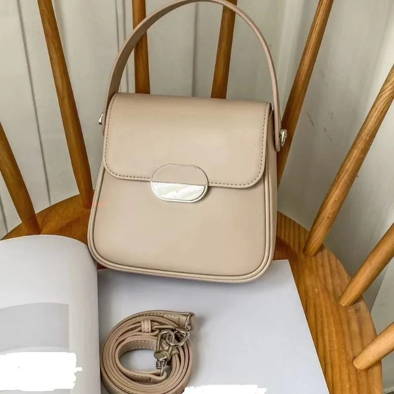 Women Bags Summer 2024 New Niche Chic Genuine Leather Handbags Female Purses Clutch Solid All-match Casual Commuter Bolsas