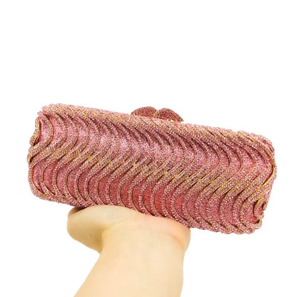 Women Blue Gold Silver Red Crystal Evening Bags Lady Elegant Hard Case Wedding Bridal Diamond Stones Handbags Party Clutch Purse