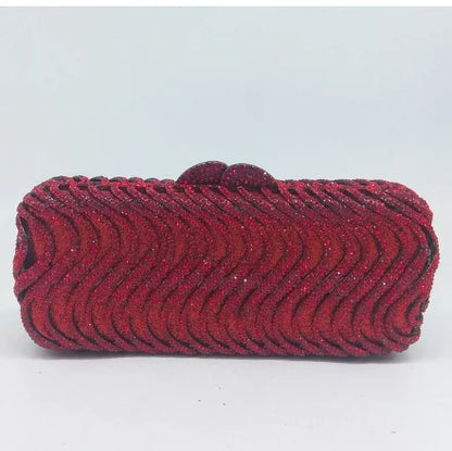 Women Blue Gold Silver Red Crystal Evening Bags Lady Elegant Hard Case Wedding Bridal Diamond Stones Handbags Party Clutch Purse