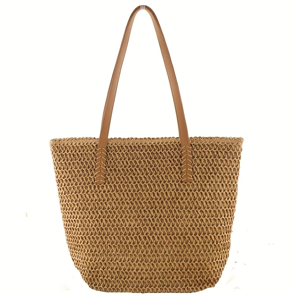 Women Bohemian Hollow Straw Beach Handabg Handmade Woven Shoulder Bag For Women Shopping Travel Bag Female Summer Casual Tote