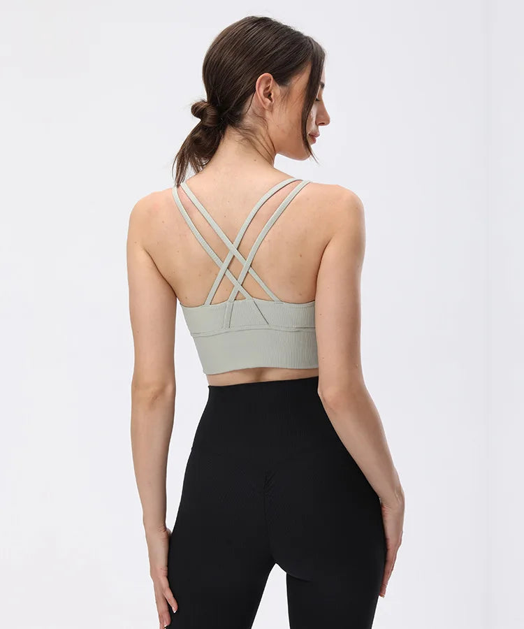 Women Bra Ribbed Tops Shirt for Vest Women Camisole Sportswear