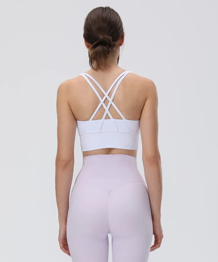 Women Bra Ribbed Tops Shirt for Vest Women Camisole Sportswear