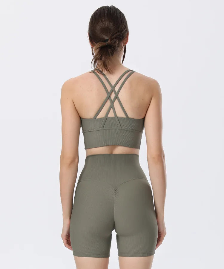 Women Bra Ribbed Tops Shirt for Vest Women Camisole Sportswear