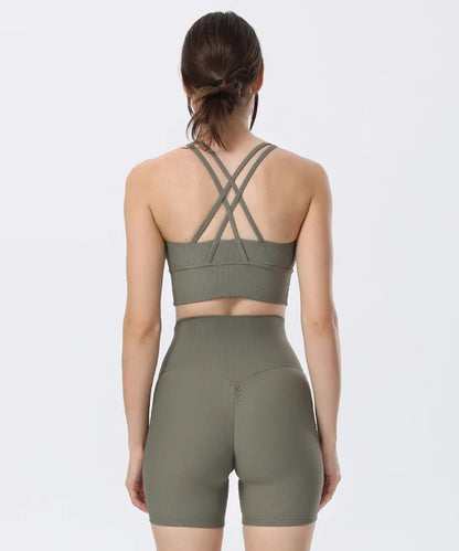 Women Bra Ribbed Tops Shirt for Vest Women Camisole Sportswear