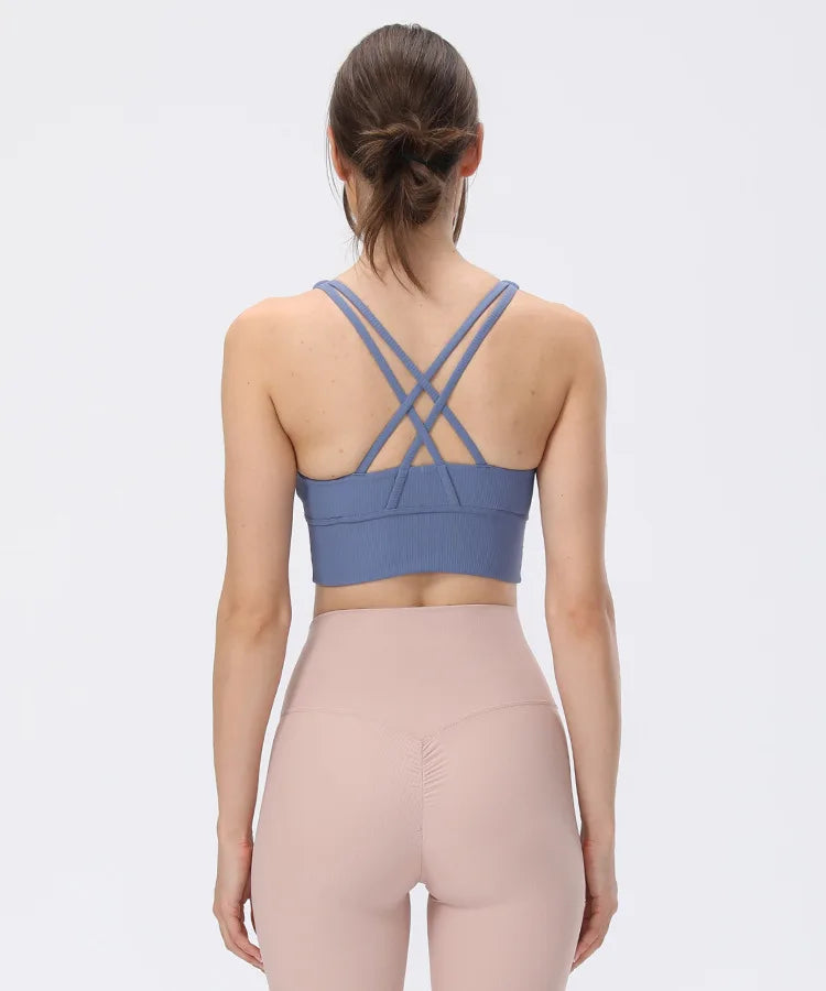 Women Bra Ribbed Tops Shirt for Vest Women Camisole Sportswear