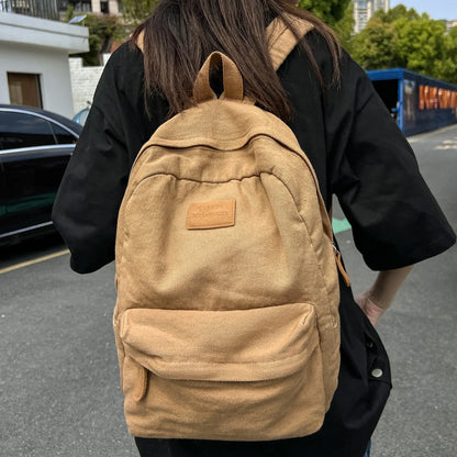 Women Canvas Green Vintage College Backpack Cool Lady Retro Female Laptop Book Bag Fashion Girl Kawaii Travel School Bags Trendy
