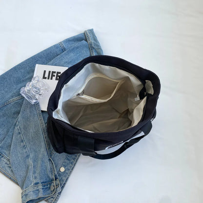 Women Canvas Handbags High Quality Top-handle Messenger Bags Travel Solid Casual Tote Crossbody Bag Female Shoulder Bag