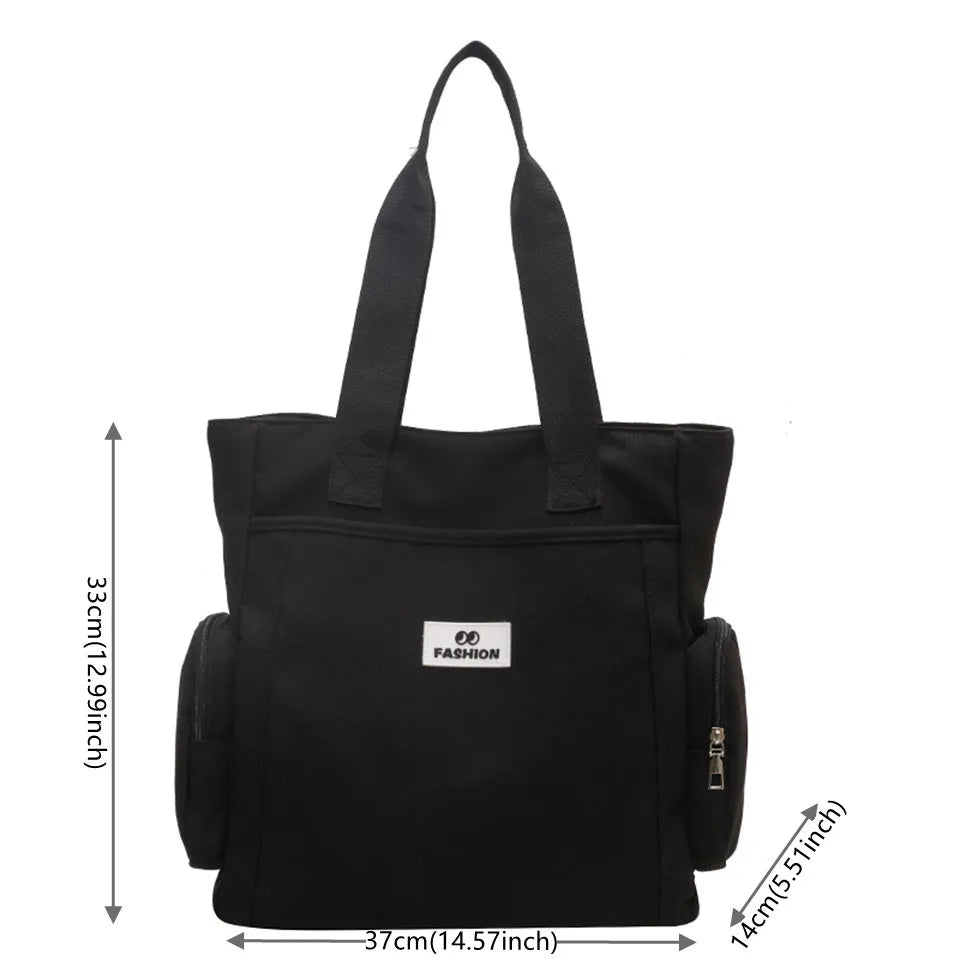 Women Canvas Handbags High Quality Top-handle Messenger Bags Travel Solid Casual Tote Crossbody Bag Female Shoulder Bag