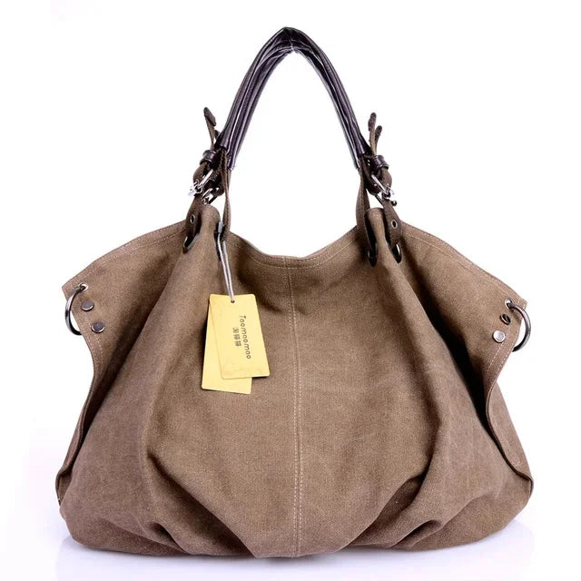 Women Canvas Messenger Female Crossbody Bags Solid Shoulder Bag Fashion Casual Designer Ladies Handbag Large Capacity Tote