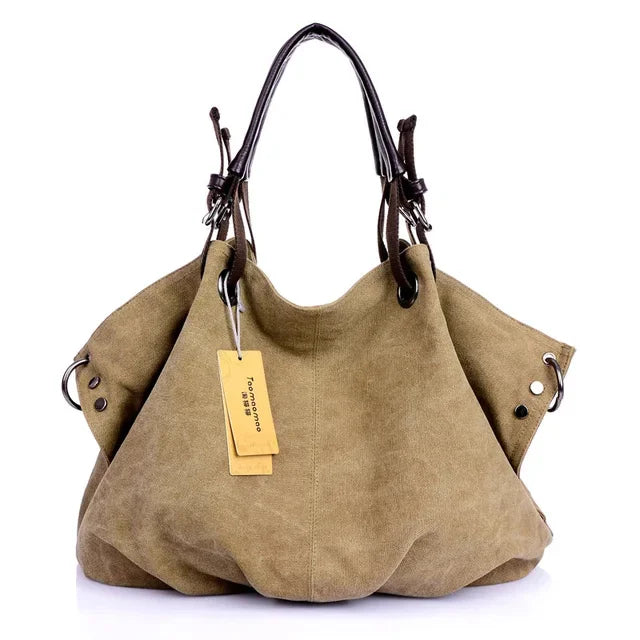 Women Canvas Messenger Female Crossbody Bags Solid Shoulder Bag Fashion Casual Designer Ladies Handbag Large Capacity Tote