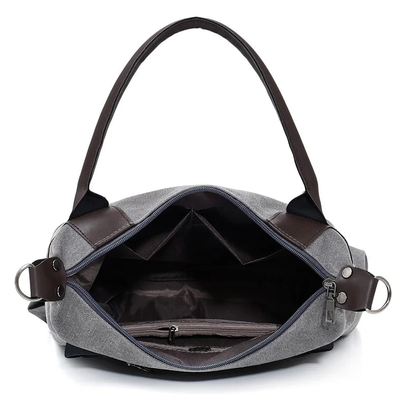 Women Canvas Top-handle Bag Tote Womens Handbag 2022 Fashion Shopper Shoulder Bags Travel Female Casual Crossbody Bag