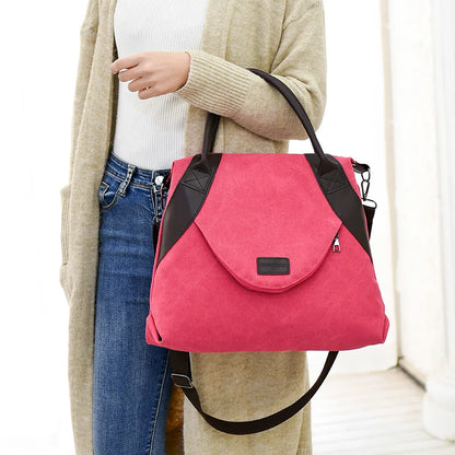 Women Canvas Top-handle Bag Tote Womens Handbag 2022 Fashion Shopper Shoulder Bags Travel Female Casual Crossbody Bag