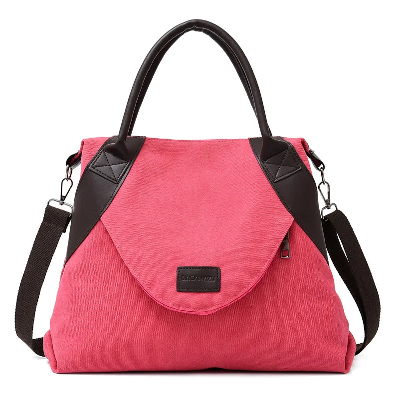 Women Canvas Top-handle Bag Tote Womens Handbag 2022 Fashion Shopper Shoulder Bags Travel Female Casual Crossbody Bag