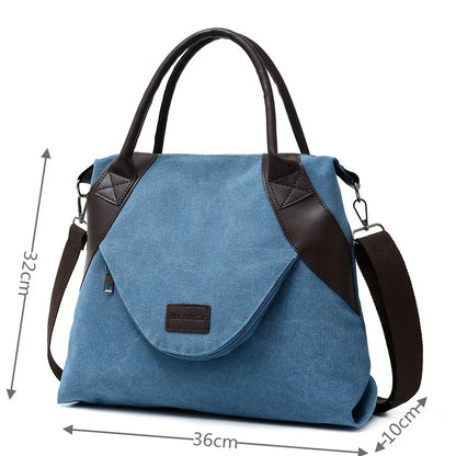 Women Canvas Top-handle Bag Tote Womens Handbag 2022 Fashion Shopper Shoulder Bags Travel Female Casual Crossbody Bag