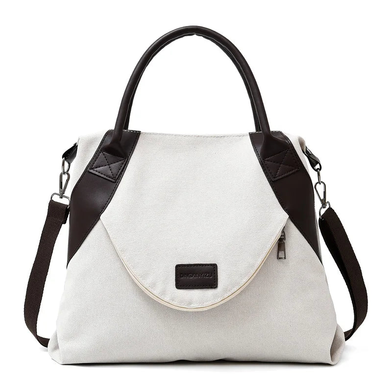 Women Canvas Top-handle Bag Tote Womens Handbag 2022 Fashion Shopper Shoulder Bags Travel Female Casual Crossbody Bag