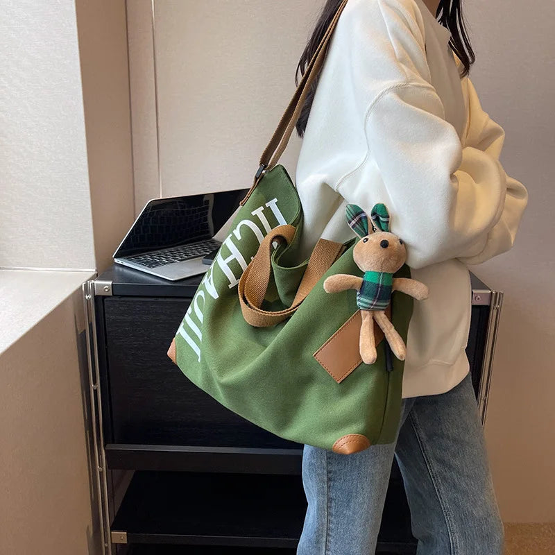 Women Canvas Tote Bag Designer Ladies Casual Handbag Shoulder Bag Large Capacity CrossBody Bag Ladies Messenger Bag Beach Bags