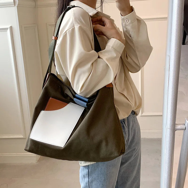 Women Canvas Tote Bag Designer Ladies Casual Handbag Shoulder Bag Large Capacity CrossBody Bag Ladies Messenger Bag Beach Bags