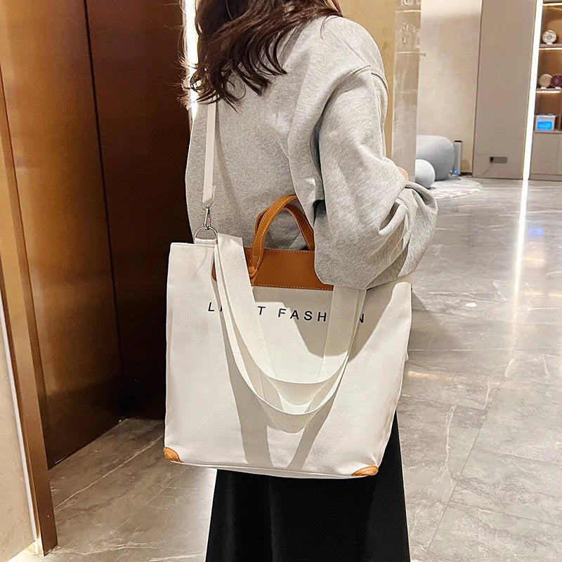 Women Canvas Tote Bag Designer Ladies Casual Handbag Shoulder Bag Large Capacity CrossBody Bag Ladies Messenger Bag Beach Bags