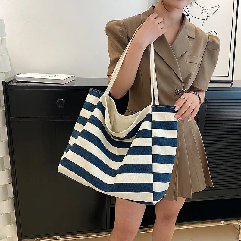 Women Canvas Tote Bag Designer Ladies Casual Handbag Shoulder Bag Large Capacity CrossBody Bag Ladies Messenger Bag Beach Bags