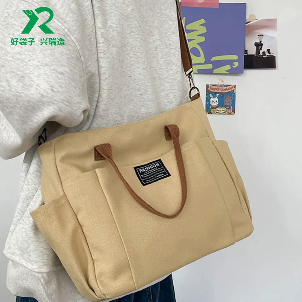 Women Canvas Tote Bag Designer Ladies Casual Handbag Shoulder Bag Large Capacity CrossBody Bag Ladies Messenger Bag Beach Bags