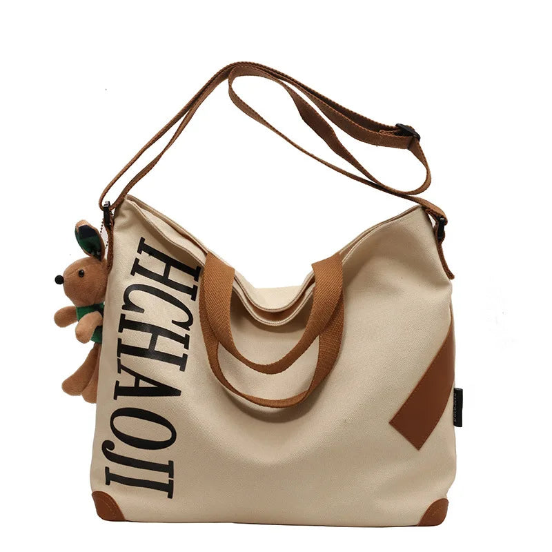 Women Canvas Tote Bag Designer Ladies Casual Handbag Shoulder Bag Large Capacity CrossBody Bag Ladies Messenger Bag Beach Bags