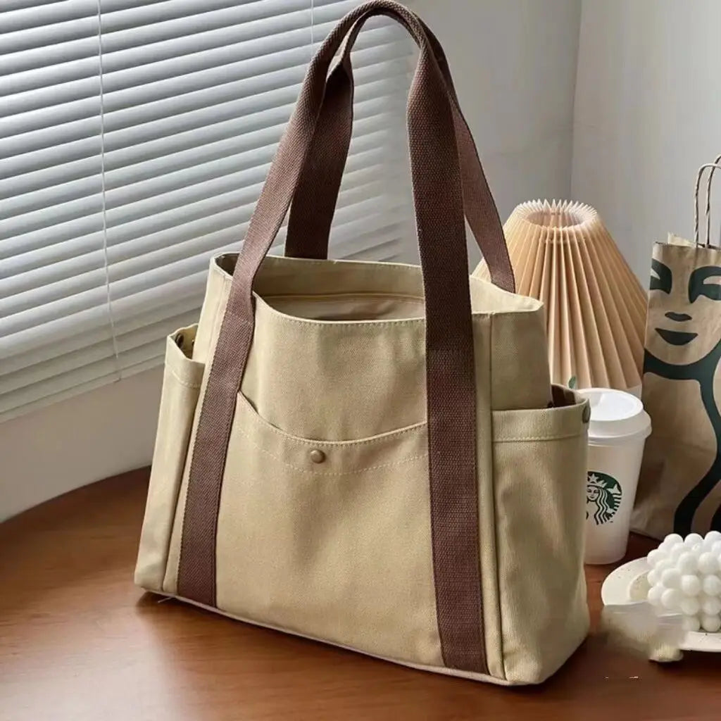 Women Canvas Tote Bag Designer Ladies Casual Handbag Shoulder Bag Large Capacity CrossBody Bag Ladies Messenger Bag Beach Bags