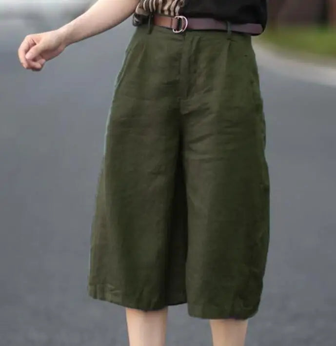 Women Capris Women Jogging Pants Classic Solid Color Loose Double Pocket (XS-4)  (S-6 ) (M-8)  (L-10)  (XL-12)