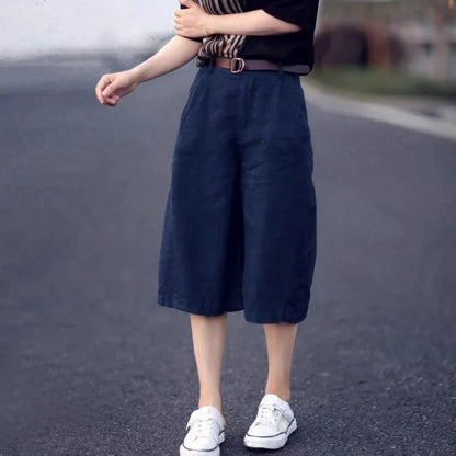 Women Capris Women Jogging Pants Classic Solid Color Loose Double Pocket (XS-4)  (S-6 ) (M-8)  (L-10)  (XL-12)