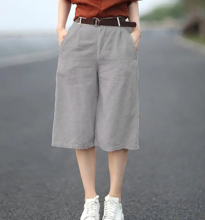 Women Capris Women Jogging Pants Classic Solid Color Loose Double Pocket (XS-4)  (S-6 ) (M-8)  (L-10)  (XL-12)