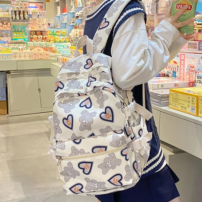 Women Cartoon Laptop Cute Printing School Bag Female Waterproof Fashion Girl Travel Nylon Book Bags Lady College Backpack Trendy