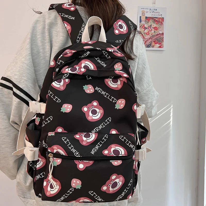 Women Cartoon Laptop Cute Printing School Bag Female Waterproof Fashion Girl Travel Nylon Book Bags Lady College Backpack Trendy