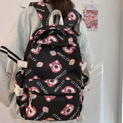 Women Cartoon Laptop Cute Printing School Bag Female Waterproof Fashion Girl Travel Nylon Book Bags Lady College Backpack Trendy