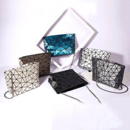 Women Chain Shoulder Bag for women 2020 Fashion Geometric Messenger Bags Plain Folding Crossbody Bags Clutch evening bag bolso