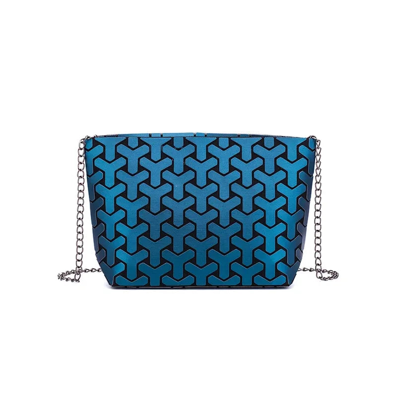 Women Chain Shoulder Bag sac Fashion Geometric Messenger Bags Plain Folding Crossbody Bags for women Clutch evening bag bolso