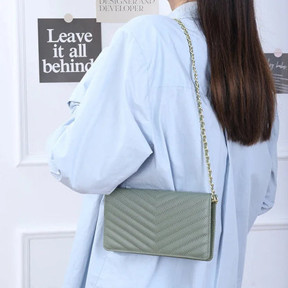Women Chain Wallet Bags Leather Fold Cover Female Phone Shoulder Handbag Ladies Crossbody Clutch Purse Messenger Envelope Bag