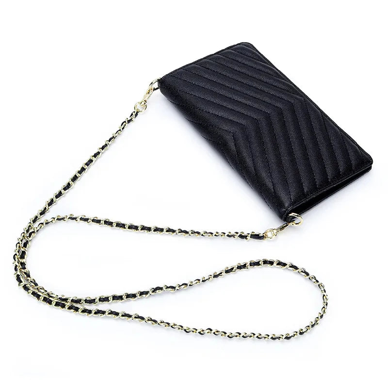 Women Chain Wallet Bags Leather Fold Cover Female Phone Shoulder Handbag Ladies Crossbody Clutch Purse Messenger Envelope Bag