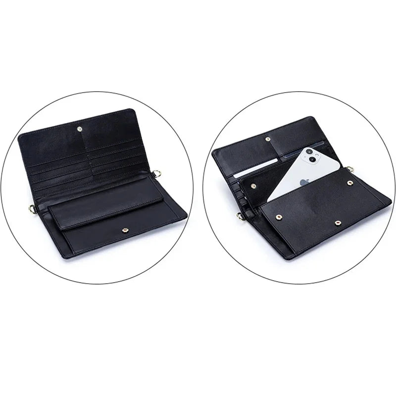 Women Chain Wallet Bags Leather Fold Cover Female Phone Shoulder Handbag Ladies Crossbody Clutch Purse Messenger Envelope Bag