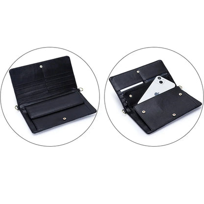 Women Chain Wallet Bags Leather Fold Cover Female Phone Shoulder Handbag Ladies Crossbody Clutch Purse Messenger Envelope Bag