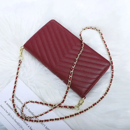 Women Chain Wallet Bags Leather Fold Cover Female Phone Shoulder Handbag Ladies Crossbody Clutch Purse Messenger Envelope Bag