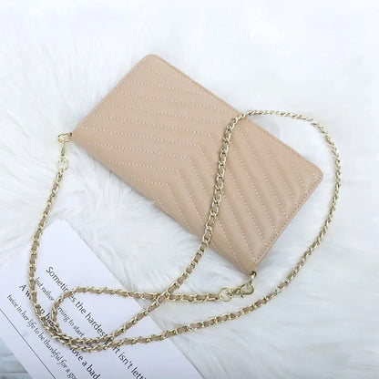 Women Chain Wallet Bags Leather Fold Cover Female Phone Shoulder Handbag Ladies Crossbody Clutch Purse Messenger Envelope Bag
