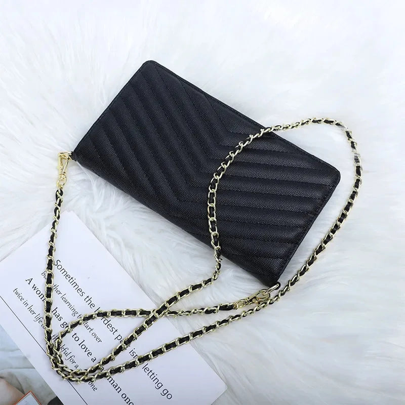 Women Chain Wallet Bags Leather Fold Cover Female Phone Shoulder Handbag Ladies Crossbody Clutch Purse Messenger Envelope Bag
