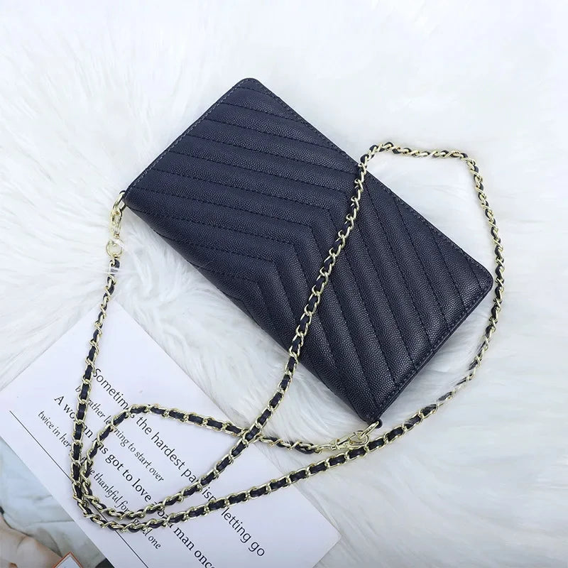 Women Chain Wallet Bags Leather Fold Cover Female Phone Shoulder Handbag Ladies Crossbody Clutch Purse Messenger Envelope Bag