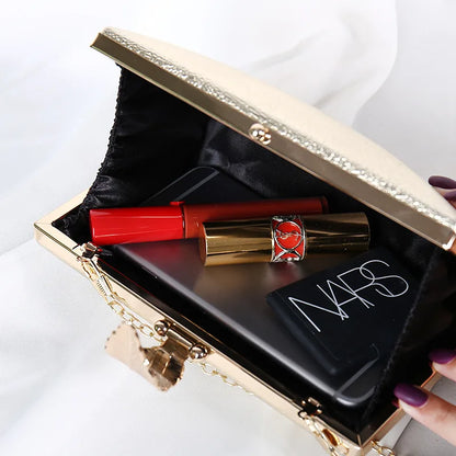 Women Clutch Bag Evening Purple Colour Coin Purse Elegant Luxury Metal Leaf Decorated Envelope Bags Party Wedding Handbags Chain