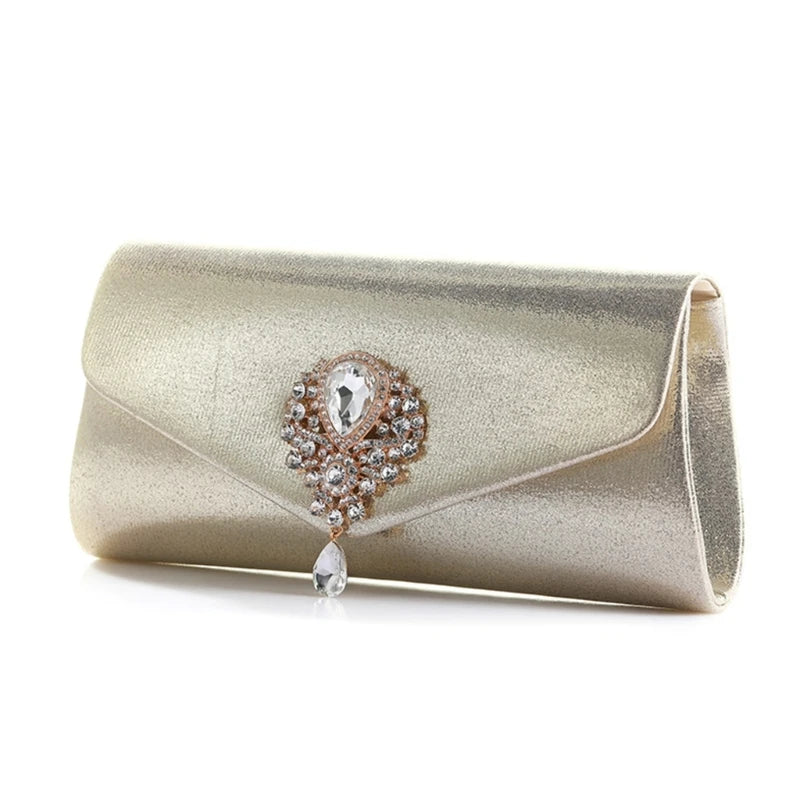 Women Clutch Bag Glitter Evening Purse with Detachable Chain, Lady Shoulder Bag Mini Crossbody Bag for Wedding Party