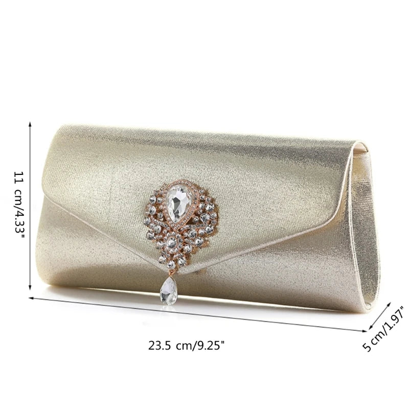 Women Clutch Bag Glitter Evening Purse with Detachable Chain, Lady Shoulder Bag Mini Crossbody Bag for Wedding Party