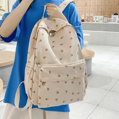 Women College Student Backpack Double Shoulder Large Capacity Travel Laptop Rucksack Book Schoolbag For Teenage Girl 2021 New
