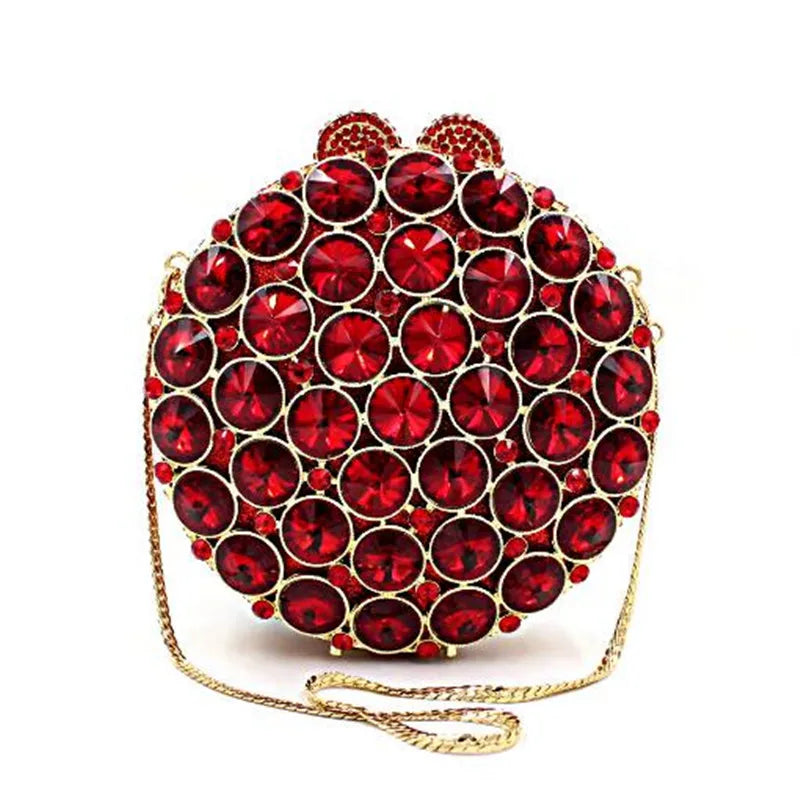 Women Color Gem Crystal Clutch Bags Stone Evening Purse Wedding Bridal Rhines tones Purse Handbags